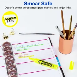 Highlighters|Avery Hi-Liter Tank Highlighters, Chisel, Yellow, Dozen (98035)