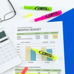 Highlighters|HI-LITER Avery Tank Highlighters, Chisel, Assorted, 4/Pack (24063)