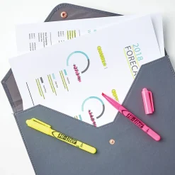 Highlighters|Avery Hi-Liter Tank Highlighter, Chisel Tip, Assorted, 24/Pack (29862)