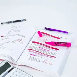 Highlighters|Avery Hi-Liter Tank Highlighters, Chisel, Pink, Dozen (24010)