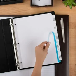 Dividers|Avery Index Maker Big Tab Paper Dividers with Print & Apply Label Sheets, 5 Tabs, White, 5 Sets/Pack (11492)