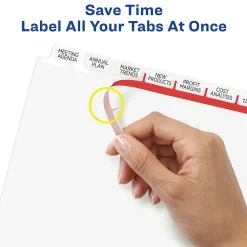 Dividers|Avery Index Maker Big Tab Paper Dividers with Print & Apply Label Sheets, 8 Tabs, White (11491)