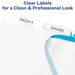 Dividers|Avery Index Maker Extra-Wide Paper Dividers with Print & Apply Label Sheets, 5 Tabs, White, 5 Sets/Pack (AVE11440)