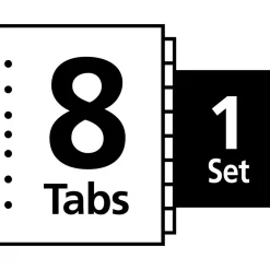 Dividers|Avery Index Maker Mini Paper Dividers with Print & Apply Label Sheets, 8 Tabs, White (11427)