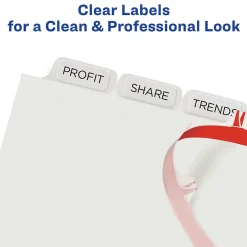 Dividers|Avery Index Maker Paper Dividers with Print & Apply Label Sheets, 8 Tabs, White, 5 Sets/Pack (11437)