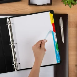 Dividers|Avery Index Maker Paper Dividers with Print & Apply Label Sheets, 5 Tabs, Multicolor, 25 Sets/Pack (11423)