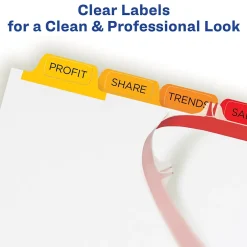 Dividers|Avery Index Maker Paper Dividers with Print & Apply Label Sheets, 8 Tabs, Multicolor, 25 Sets/Pack (11424)