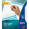 Dividers|Avery Index Maker Paper Dividers with Print & Apply Label Sheets, 5 Tabs, White (11416)