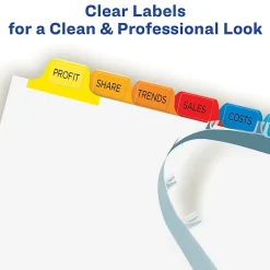 Dividers|Avery Index Maker Paper Dividers with Print & Apply Label Sheets, 12 Tabs, Multicolor, 5 Sets/Pack (11405)