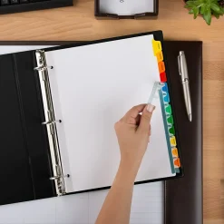 Dividers|Avery Index Maker Paper Dividers with Print & Apply Label Sheets, 12 Tabs, Multicolor, 5 Sets/Pack (11405)