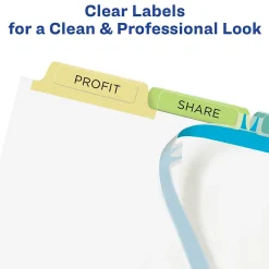 Dividers|Avery Index Maker Paper Dividers with Print & Apply Label Sheets, 5 Tabs, Pastel, 25 Sets/Pack (11992)