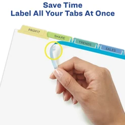 Dividers|Avery Index Maker Paper Dividers with Print & Apply Label Sheets, 5 Tabs, Pastel, 25 Sets/Pack (11992)
