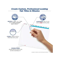 Dividers|Avery Index Maker Paper Dividers with Print & Apply Label Sheets, 12 Tabs, White (11428)