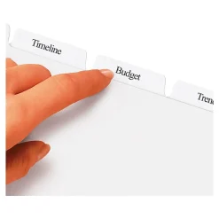 Dividers|Avery Index Maker Paper Dividers with Print & Apply Label Sheets, 5 Tabs, White, 25 Sets/Pack (11446)