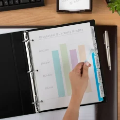 Dividers|Avery Index Maker Plastic Dividers with Print & Apply Label Sheets, 5 Tabs, Frosted White (11449)