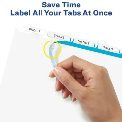 Dividers|Avery Index Maker Plastic Dividers with Print & Apply Label Sheets, 5 Tabs, Multicolor, 5 Sets/Pack (12449)