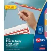 Dividers|Avery Index Maker Plastic Dividers with Print & Apply Label Sheets, 8 Tabs, Multicolor, 5 Sets/Pack (AVE12433)