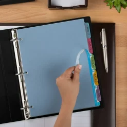 Dividers|Avery Index Maker Plastic Dividers with Print & Apply Label Sheets, 5 Tabs, Multicolor, 5 Sets/Pack (12452)