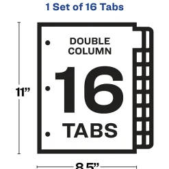 Dividers|Avery Index Maker Print & Apply Dividers, 16-Tab, White, Set (13150)