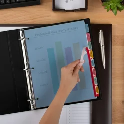 Dividers|Avery Index Maker Print & Apply Label Dividers, 8-Tab, Translucent Assorted, Set (11433)