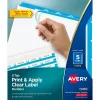 Dividers|Avery Index Maker Print & Apply Label Paper Dividers, 5-Tab, Blue, 5 Sets/Pack (11410)