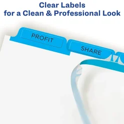 Dividers|Avery Index Maker Print & Apply Label Paper Dividers, 5-Tab, Blue, 5 Sets/Pack (11410)