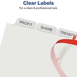 Dividers|Avery Index Maker Print & Apply Label Paper Dividers for Copiers, 8 Tabs, White, 5 Sets/Pack (11422)