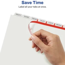 Dividers|Avery Index Maker Print & Apply Label Paper Dividers for Copiers, 8 Tabs, White, 5 Sets/Pack (11422)