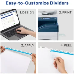 Dividers|Avery Index Maker Print & Apply Label Paper Dividers for Copiers, 5 Tabs, White, 5 Sets/Pack (11421)