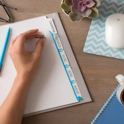 Dividers|Avery Index Maker Print & Apply Label Paper Dividers for Copiers, 5 Tabs, White, 5 Sets/Pack (11421)