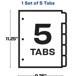 Sheet Protectors|Avery Index Maker Standard Weight Sheet Protector Plastic Dividers, 5-Tab, 8-1/2