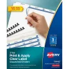 Dividers|Avery Index Maker Unpunched Paper Dividers with Print & Apply Label Sheets, 3 Tabs, White (11442)