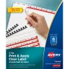 Dividers|Avery Index Maker Unpunched Paper Dividers with Print & Apply Label Sheets, 8 Tabs, White, 25 Sets/Pack (11444)