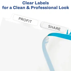 Dividers|Avery IndexMaker Print & Apply Label Dividers, 5-Tab, Clear, 5/Pack (11436)