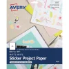 Labels|Avery Inkjet Multipurpose Sticker Paper, 8.5" x 11", White, 15 Stickers/Pack (3383)