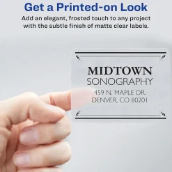 Online Avery Inkjet Shipping Labels, 8 1/2" x 11", Matte Clear, 25 Labels/Pack (8665)