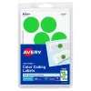 Labels|Avery Laser Color Coding Labels, 1 1/4" Dia., Neon Green, 8/Sheet, 50 Sheets/Pack (5498)