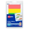 Labels|Avery Laser Color Coding Labels on 4" x 6" Sheets, 1" x 3", Assorted Colors, 200 Labels/Pack (5481)