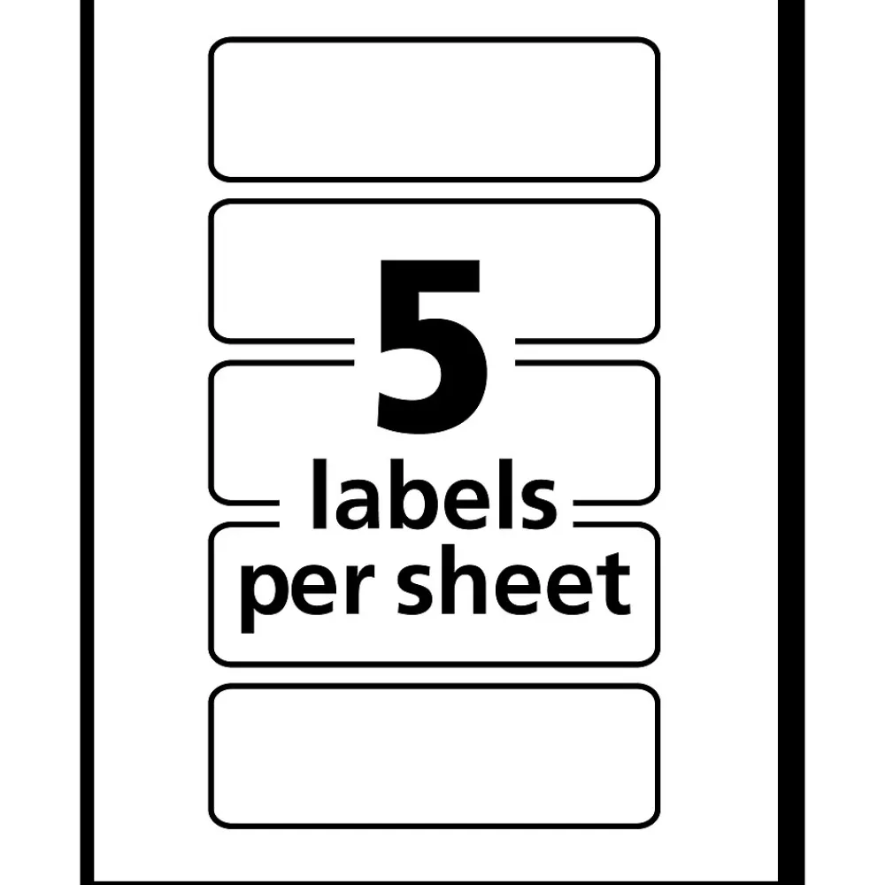 Labels|Avery Laser Color Coding Labels, 1" x 3", Neon Orange, 5/Sheet, 40 Sheets/Pack (5477)