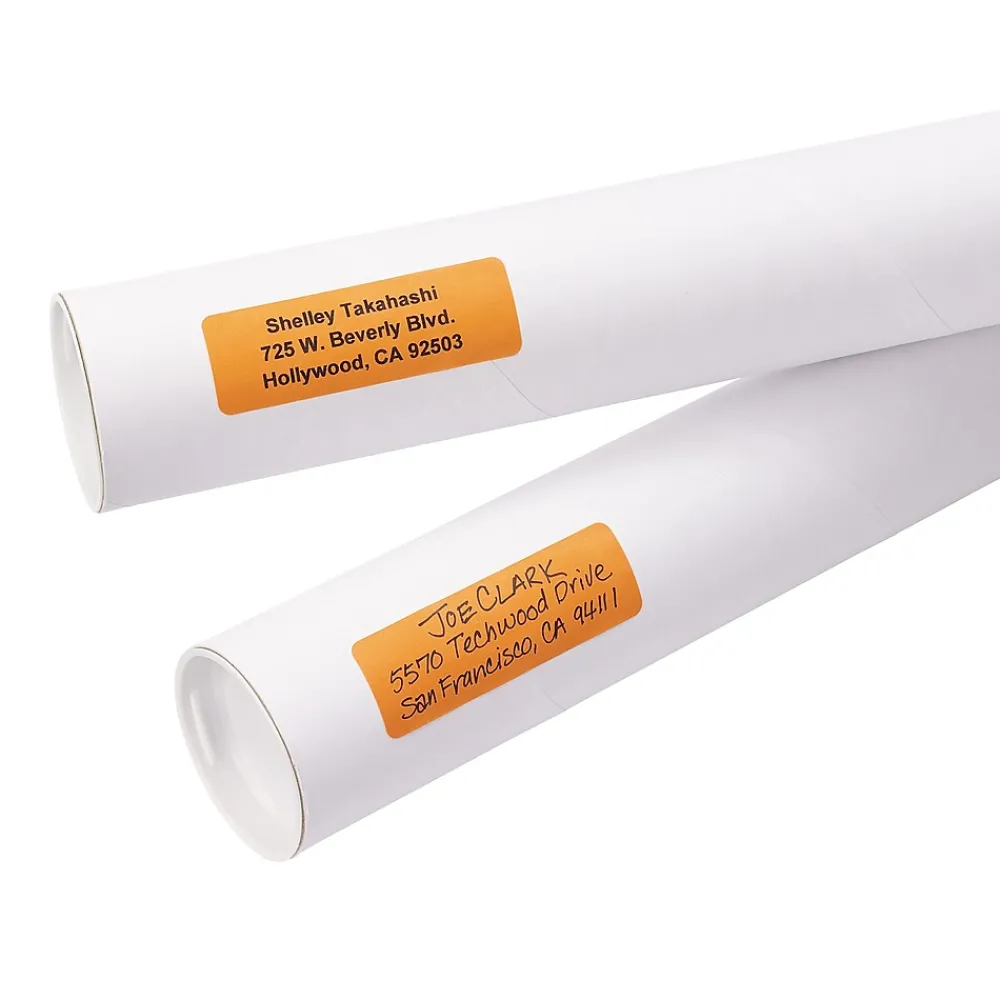 Labels|Avery Laser Color Coding Labels, 1" x 3", Neon Orange, 5/Sheet, 40 Sheets/Pack (5477)