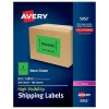 New Avery Laser Shipping Labels, 5-1/2" x 8-1/2", Neon Green, 200 Labels/Box (5952)