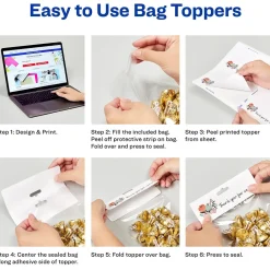 Labels|Avery Laser/Inkjet Adhesive Bag Toppers with Bags, 1 3/4