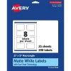 Labels|Avery Laser/Inkjet Rectangle Labels, 2" x 3", Matte White, 200 Labels/Pack (94327)