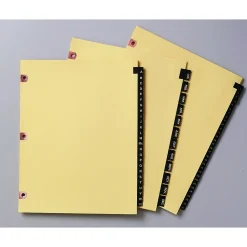 Dividers|Avery Leather Style Pre-Printed A - Z Paper Dividers, Buff with Black Tabs (25180)