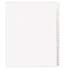 Dividers|Avery Legal Pre-Printed Numeric Paper Divider, 1 -25 Tabs, White, 1 Set (AVE01701)