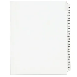 Dividers|Avery Legal Pre-Printed Paper Divider Collated Set, 376-400 Tabs, White, Style, Letter Size (01345)