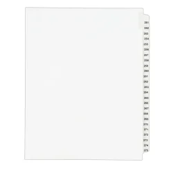 Dividers|Avery Legal Pre-Printed Paper Divider Collated Set, 251-275 Tabs, White, Style, Letter Size (01340)