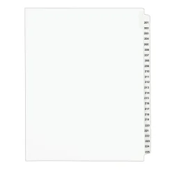 Dividers|Avery Legal Pre-Printed Paper Divider Collated Set, 201-225 Tabs, White, Style, Letter Size (01338)