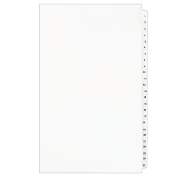 Dividers|Avery Legal Pre-Printed Paper Divider Collated Set, 1-25 Tabs, White, Style, Legal Size (01430)