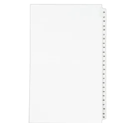 Dividers|Avery Legal Pre-Printed Paper Divider Collated Set, 26-50 Tabs, White, Style, Legal Size (01431)